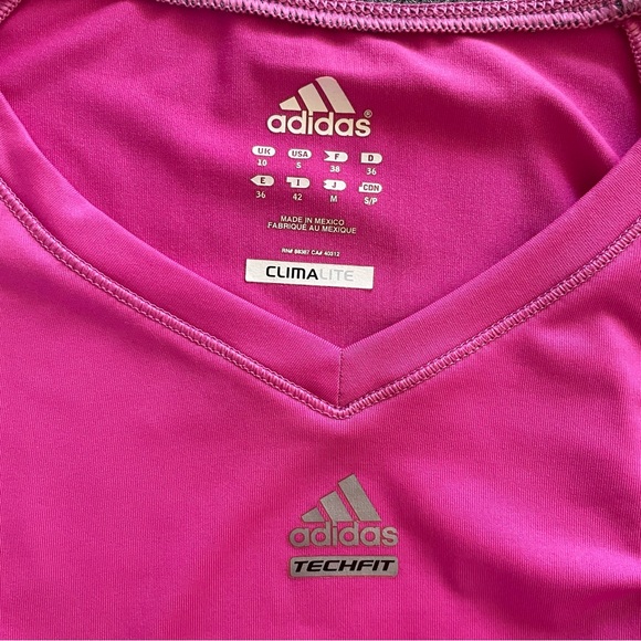 Adidas Pink Tshirt Climalite Techfit size S - Picture 5 of 6